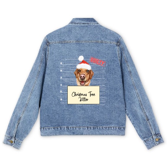 Labrador christmas funny prison Men's Denim Jackets