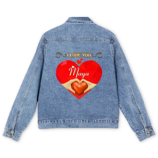 I love you Maya Men's Denim Jackets