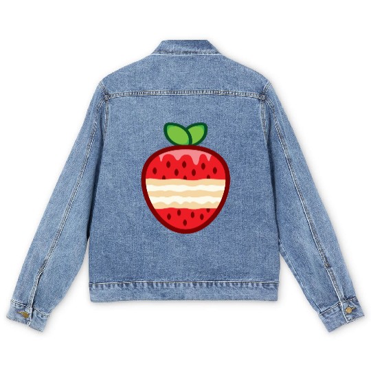 strawberry shortcake funny Men's Denim Jackets