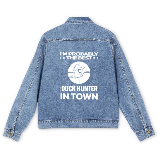 Duck Hunting Funny Men's Denim Jackets