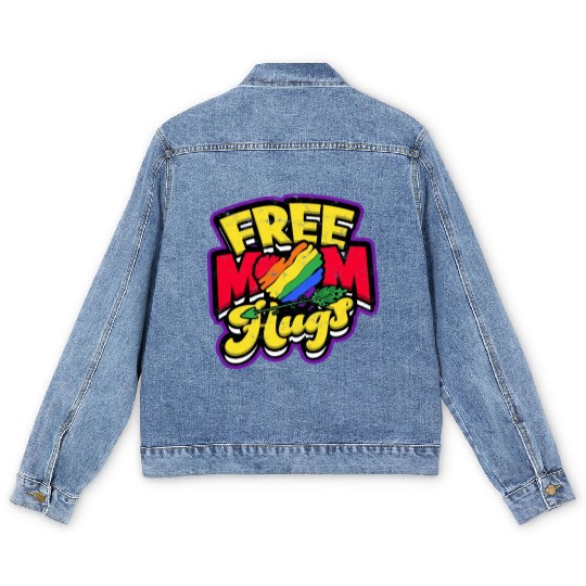 Free mom hugs - mom Men's Denim Jackets