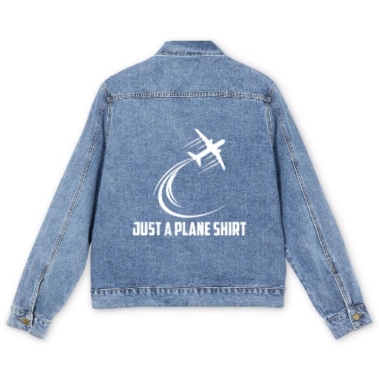 Just A Plane Men's Denim Jackets Aviation Pilot Airline
