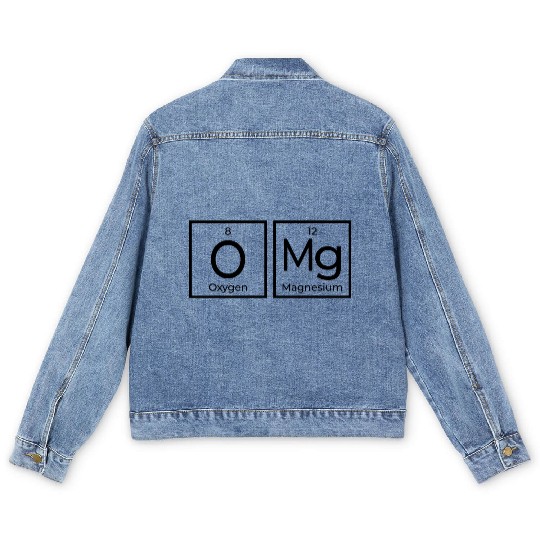 OMG Periodical Table Chemistry Science Geek Gifts Men's Denim Jackets