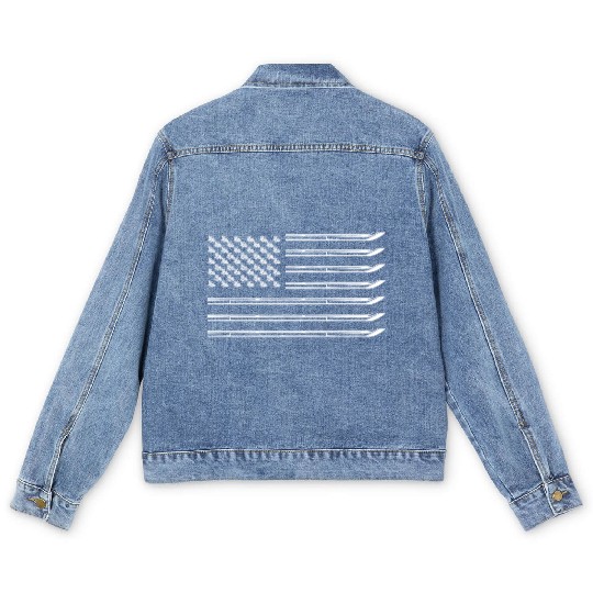 Truck Driver US FLAG, Truck, Trucker Dad Men's Denim Jackets