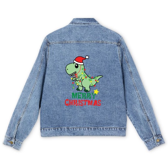 Minimalist Santa Claus Men's Denim Jackets