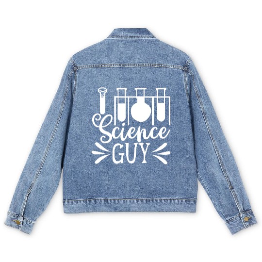 Science Guy Nerd Geek Teacher Student Gift Ideas Men's Denim Jackets