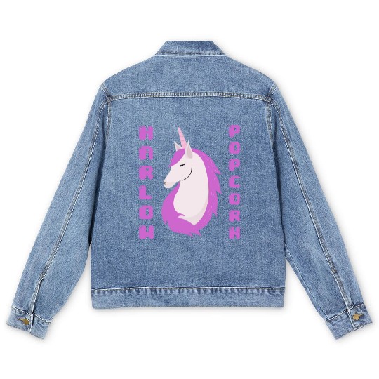 Harlow And Popcorn Merch Popcorn The Pony Men's Denim Jackets
