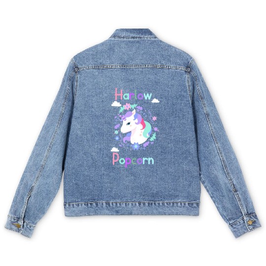 Harlow And Popcorn Merch Popcorn The Pony Men's Denim Jackets