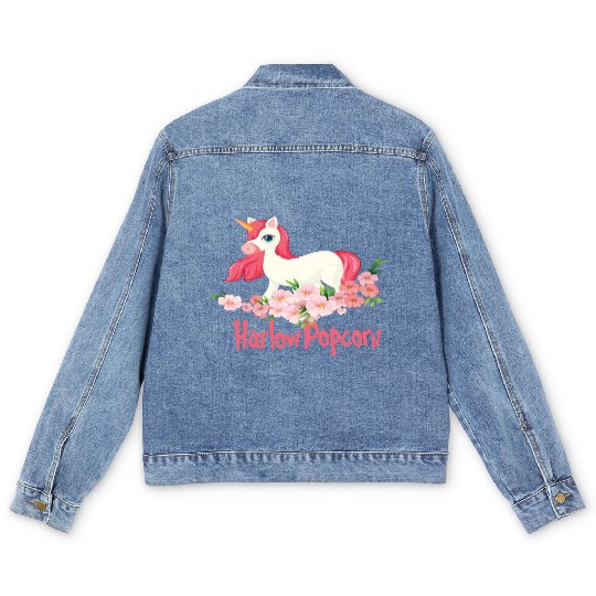 Harlow And Popcorn Merch Popcorn The Pony Men's Denim Jackets