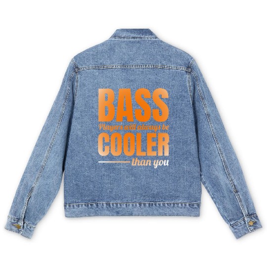 Bass Guitar Player Music Musician Bassist Funny Men's Denim Jackets