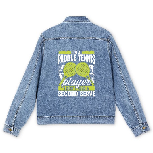 Paddle Tennis Player Match Second Serve Team Men's Denim Jackets