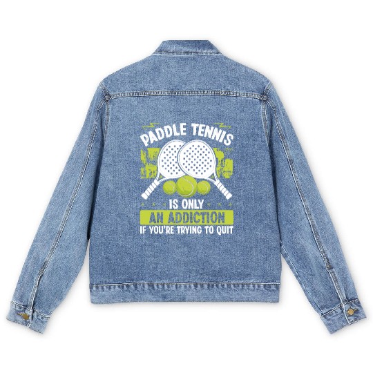 Paddle Tennis Player Match Funny Humor Balls Men's Denim Jackets