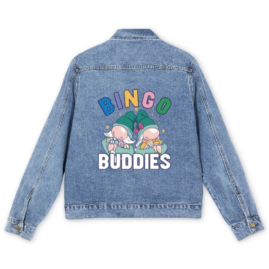 Bingo Card Game Grandma Bingo Player Bingo Cards Men's Denim Jackets