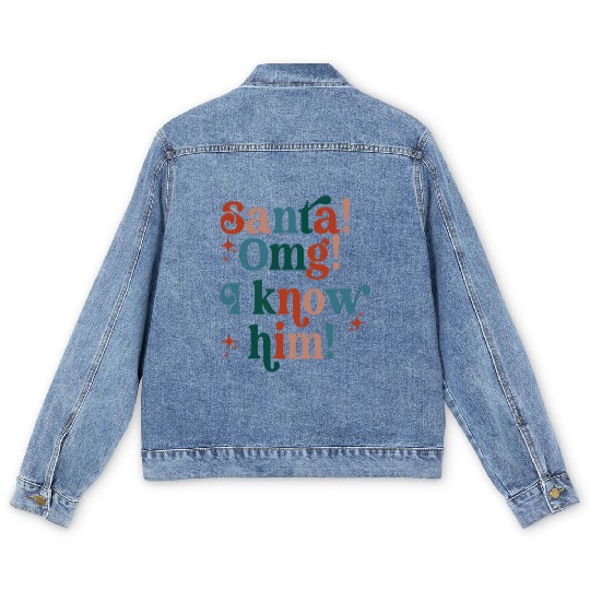 Santa! OMG! I Know Him! Men's Denim Jackets