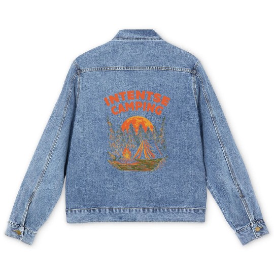 Intentse Camping Wildlife Camper Outdoor Camp Moun Men's Denim Jackets