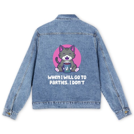 When I Will Go To Parties I Dont Nerd Introvert We Men's Denim Jackets