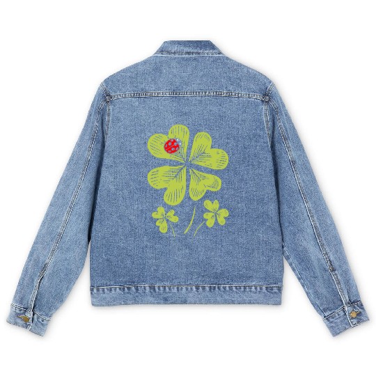 Ladybug St. Patricks Day Bug Catcher Entomologist Men's Denim Jackets
