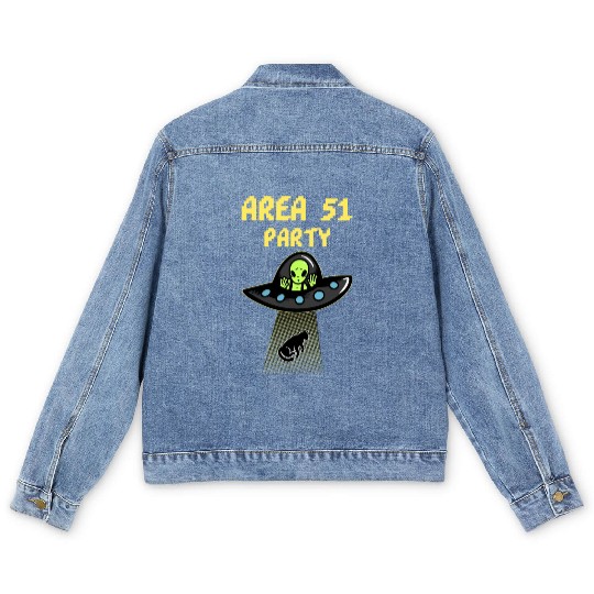 Area 51 Party - Alien Party Men's Denim Jackets
