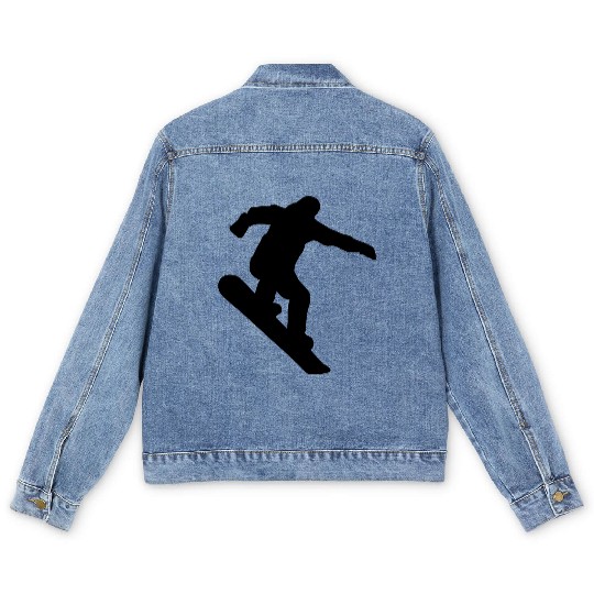 Snowboarder, Snowboarding, Snowboard Men's Denim Jackets