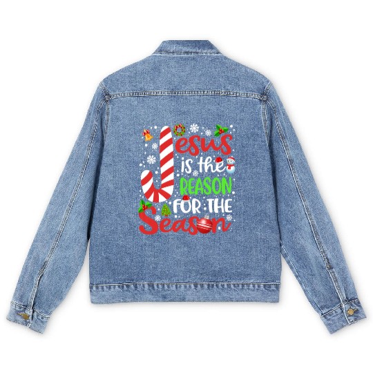Jesus Is The Reason For The Season Christmas Men's Denim Jackets