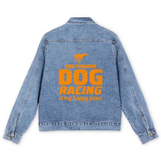 Greyhound Racing Dog Pet Race Animal Racer Men's Denim Jackets
