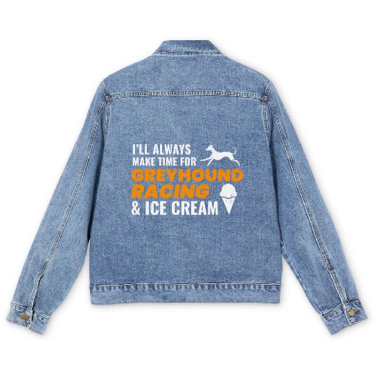 Greyhound Racing Ice Cream Dog Pet Race Animal Men's Denim Jackets