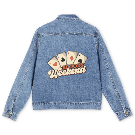 Poker Casino Poker Player Gambling Roulette Men's Denim Jackets
