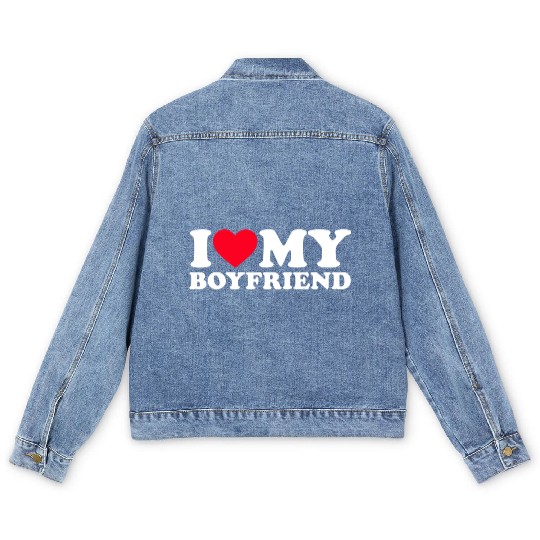 I Love My Boyfriend Men's Denim Jackets I Heart My Boyfriend Shi