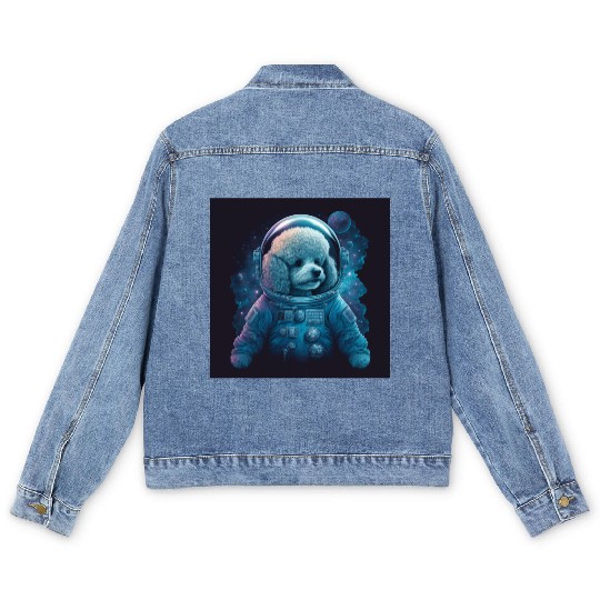 A Poodle In Space Men's Denim Jackets