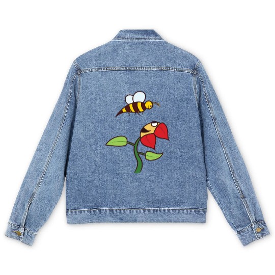bee flower amazon Men's Denim Jackets