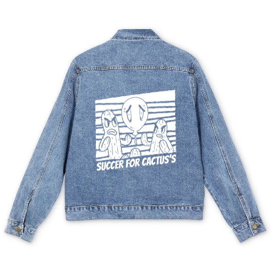 Cactus Gardening Balloon Men's Denim Jackets