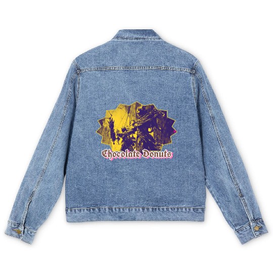Chocolate Donuts Robots Men's Denim Jackets
