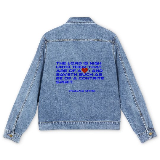 Psalms 147:18 Men's Denim Jackets