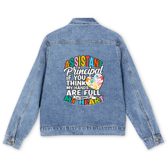 Assistant Principal Back School Teacher Principal Men's Denim Jackets