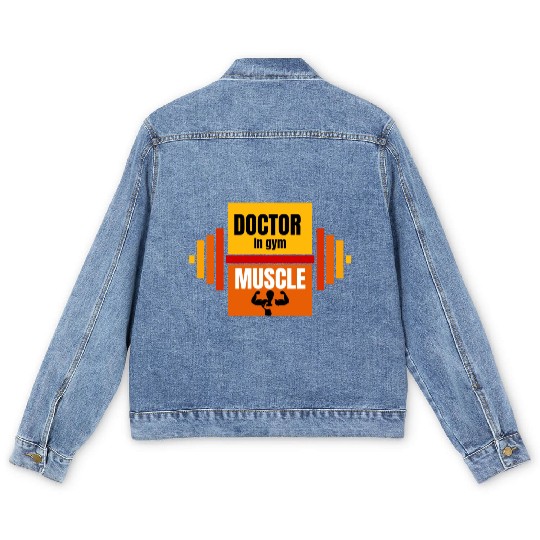 Doctor in gym to build muscle doctor brand Men's Denim Jackets