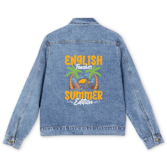 English Teacher Summer Edition Language Grammar Men's Denim Jackets