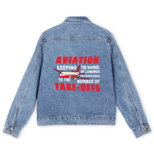 Pilot Aviation Airplane Airline Future Pilots Men's Denim Jackets