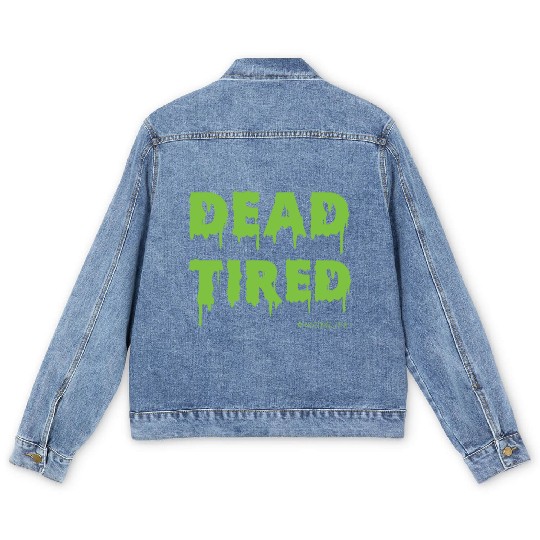 Dead Tired Mom Life Halloween Womens Men's Denim Jackets