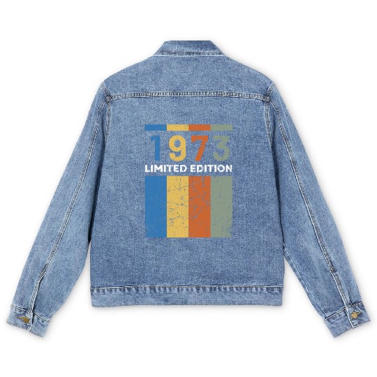 50 Years Vintage 1973 Retro 50th Birthday Men's Denim Jackets
