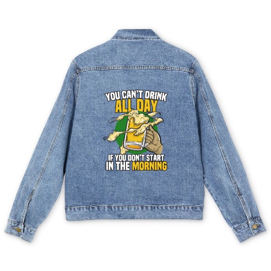 st.patricks, drinking, irish, four, leaf, clover, Men's Denim Jackets