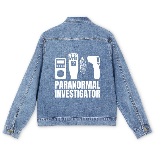 Ghost Hunting Paranormal Investigator Men's Denim Jackets