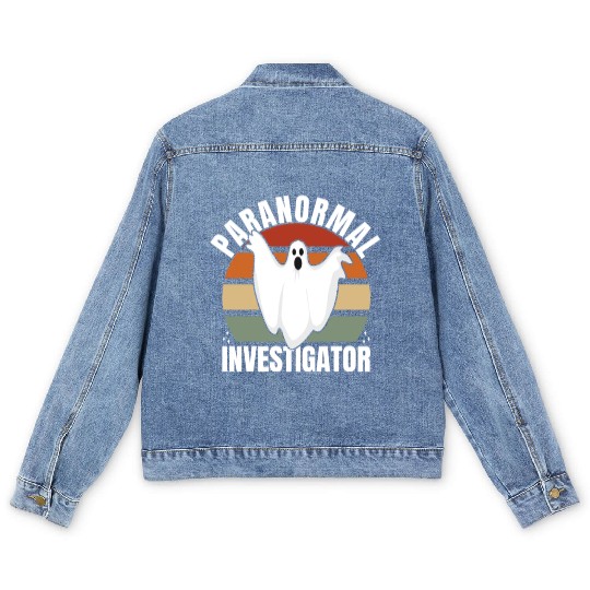 Ghost Hunting Paranormal Investigator Men's Denim Jackets