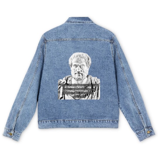 Greek Aristotle's philosophic criticism quote Men's Denim Jackets