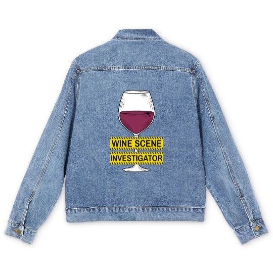 Wine Scene Investigator True Crime Lover Men's Denim Jackets