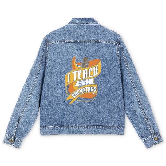 Music Teacher Guitar I Teach Rockstars Men's Denim Jackets
