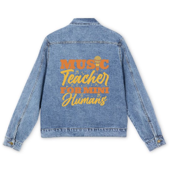 Music Teacher Pre School Men's Denim Jackets