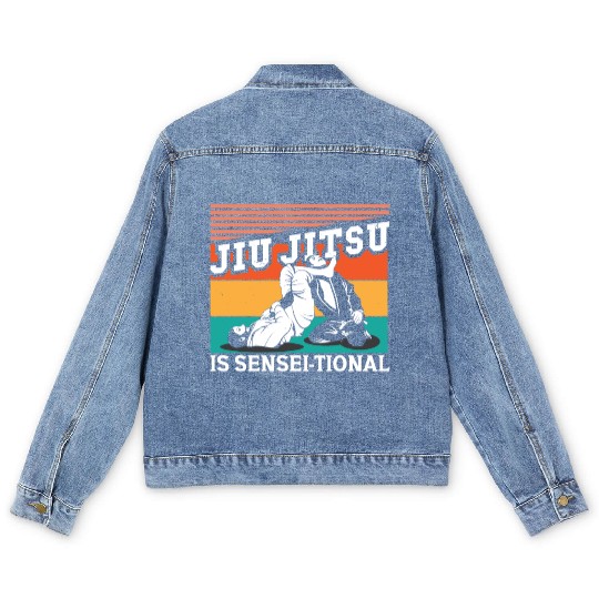 Jiu jitsu sensei-tional jujutsu martial arts mma Men's Denim Jackets