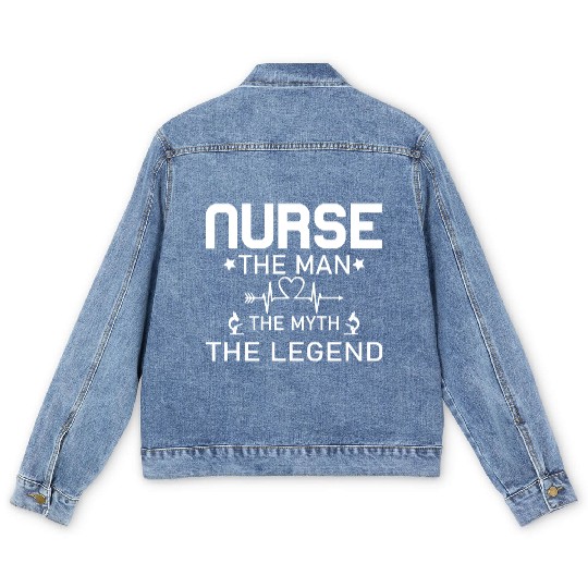 Nurse The Man The Myth The Legend Men's Denim Jackets