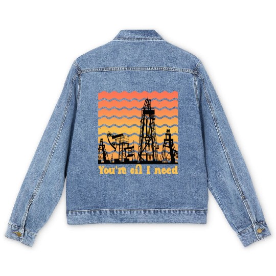 oilfield worker gift - funny oilfield worker Men's Denim Jackets