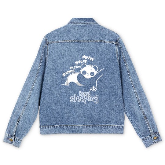 never give up on your dreams Men's Denim Jackets